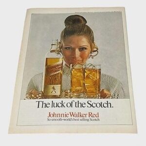 1970 Johnnie Walker Red Scotch Original Vintage Print Ad